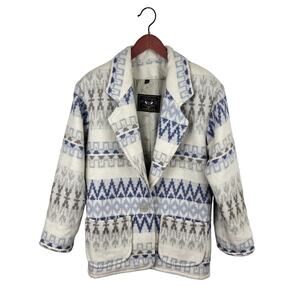 VTG Express Southwestern Wool-Blend Blazer Coat